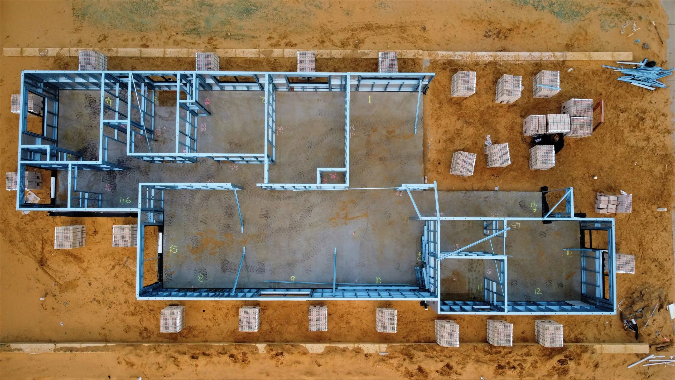 Construction site aerial view