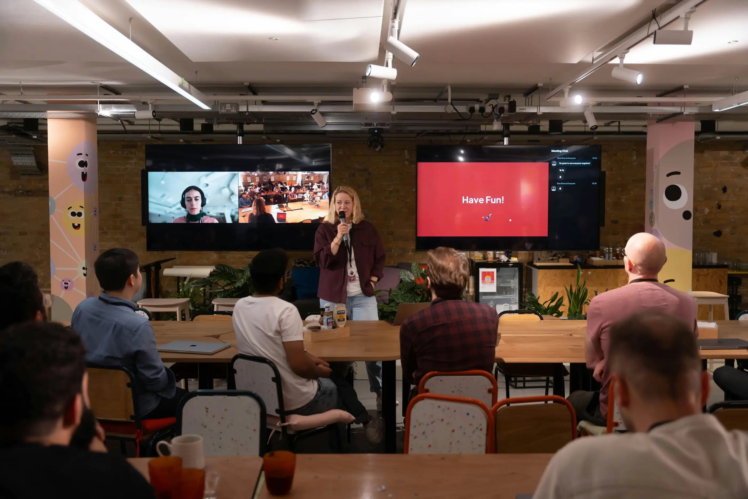 Woman giving a presentation in a conference room